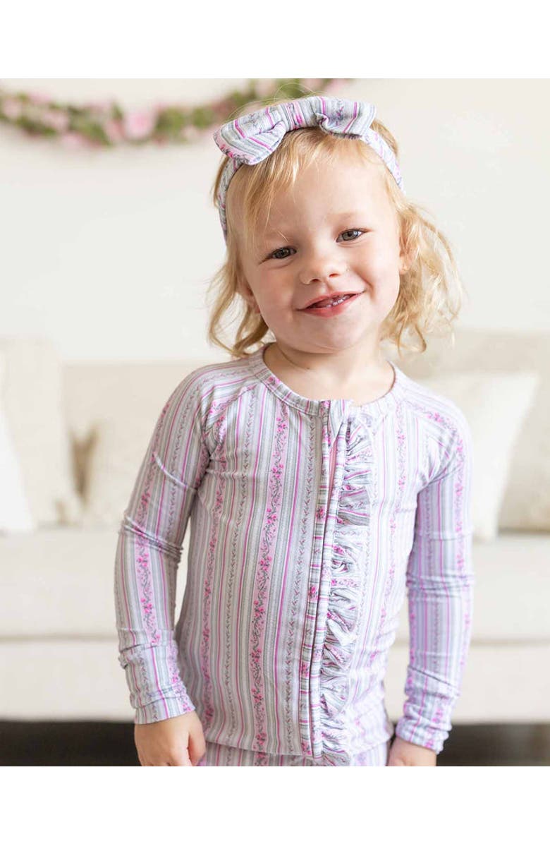 Lev Baby Victorian Floral Ruffled Convertible Romper, Alternate, color, White