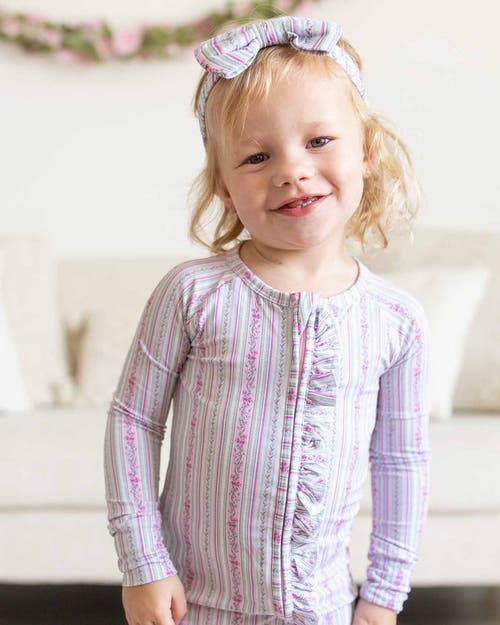 Lev Baby Victorian Floral Ruffled Convertible Romper In Pink