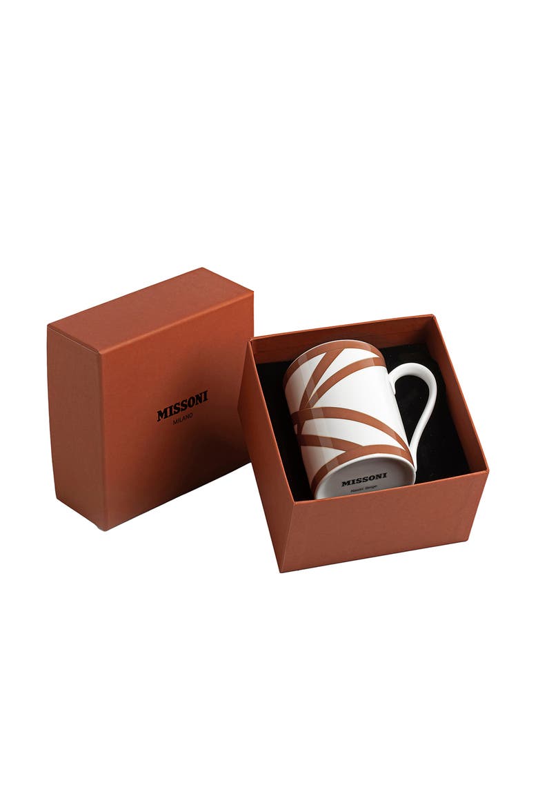 Mug Cup NASTRI in Luxury Box Beige diam. 3", H 3.9", cap. 12.5 oz, Main, color, Multicolor