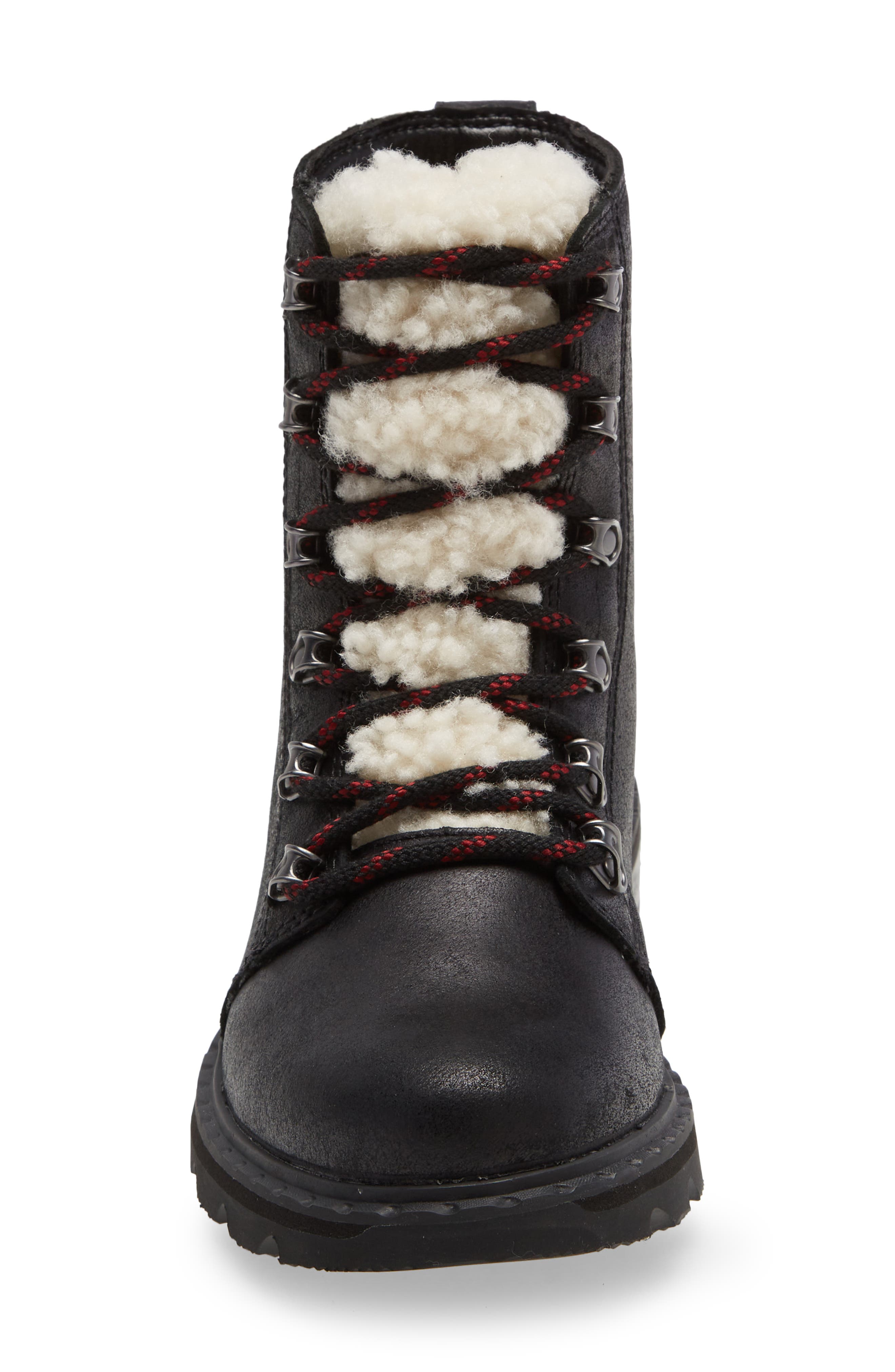 SOREL Lennox Genuine Shearling Trim Waterproof Lace-Up Boot, Alternate, color, 