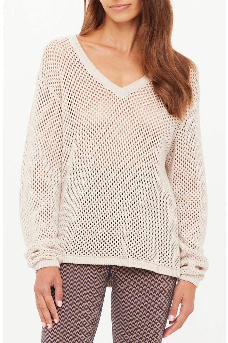 Josephine Organic Cotton Mesh Sweater, Main, color, NATURAL
