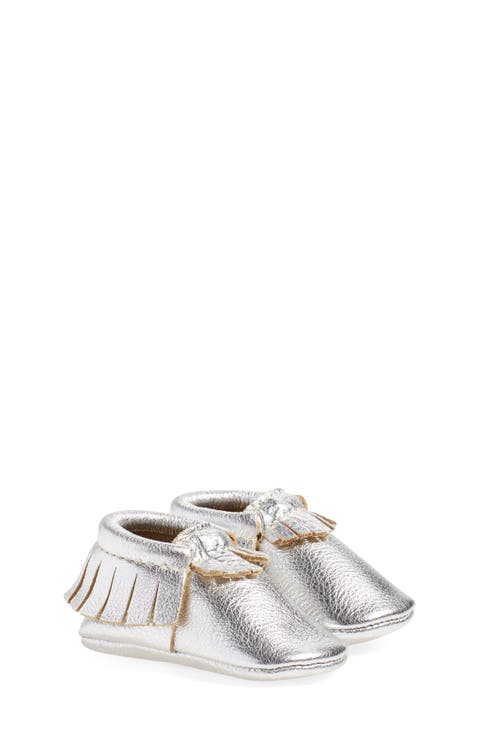 Metallic Leather Moccasin (Baby & Walker)
