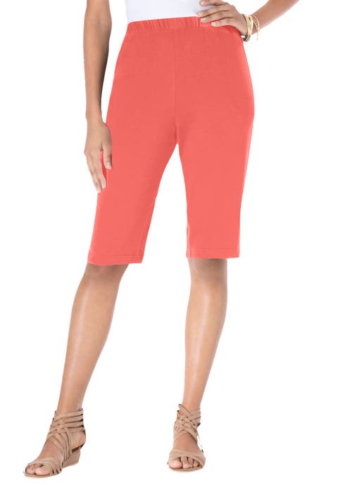 Plus Size Soft Knit Pull On Bermuda Short