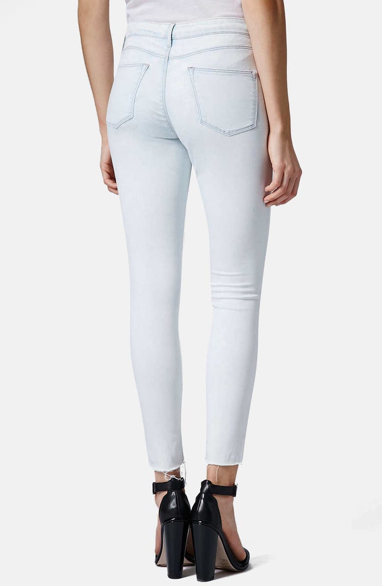 Topshop 'Leigh' Distressed Skinny Jeans, Alternate, color,