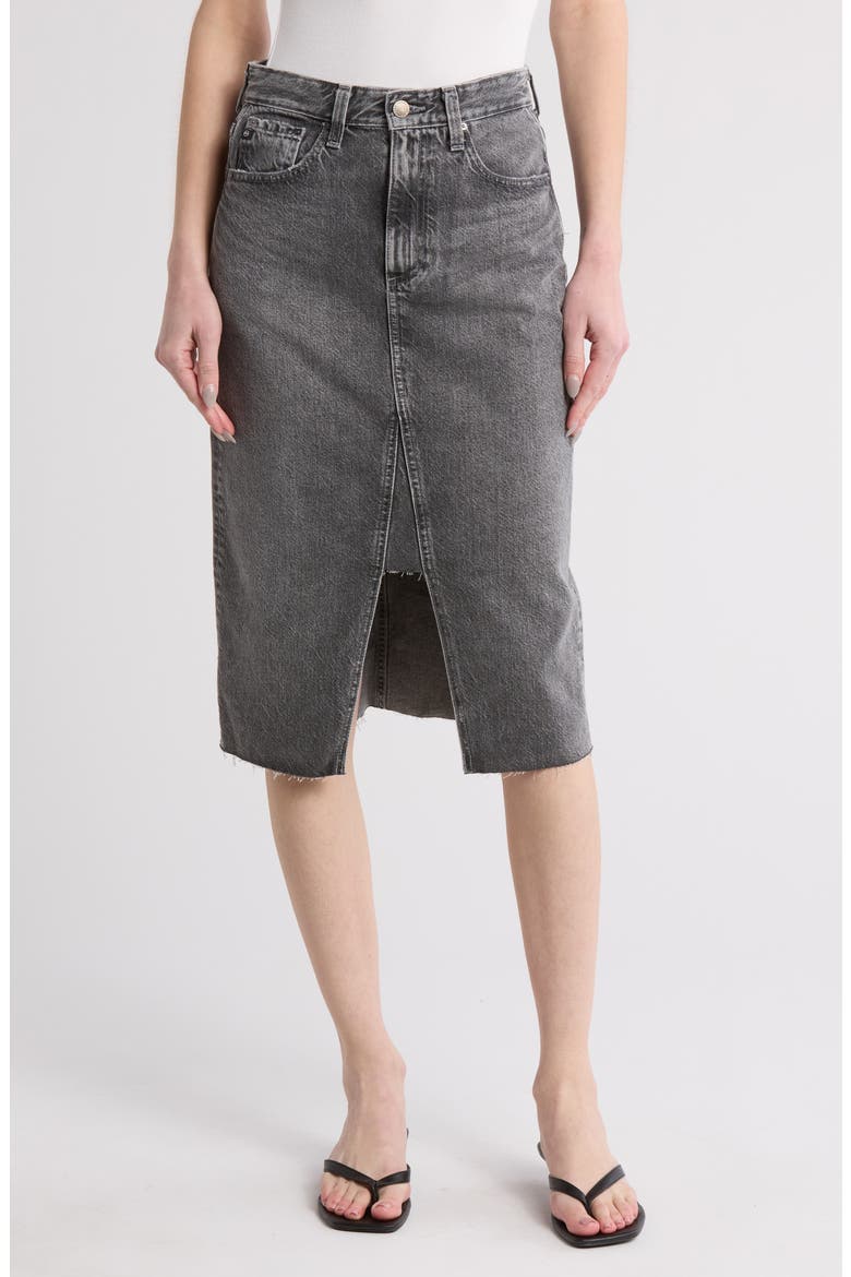 Haruko Denim A-Line Skirt, Main, color, DISTORTION