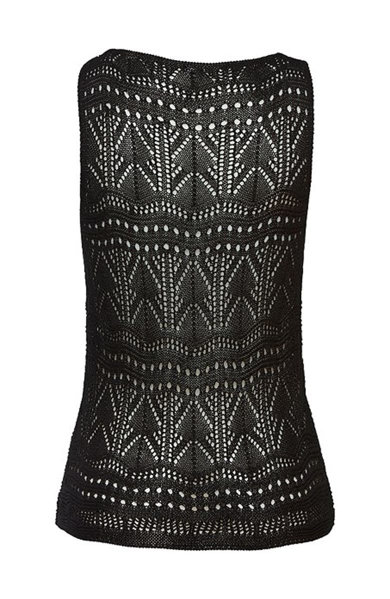 LASCANA Women's Crochet Tank Top, Alternate, color, Black
