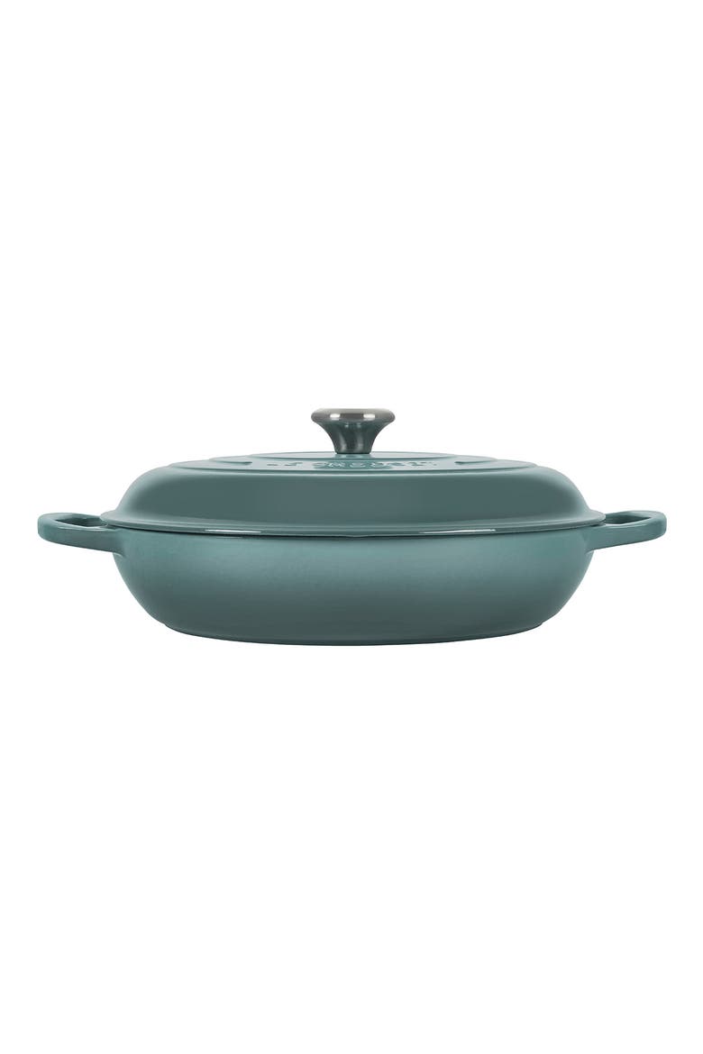 Signature 5 Quart Enameled Cast Iron Braiser, Alternate, color, SEA SALT