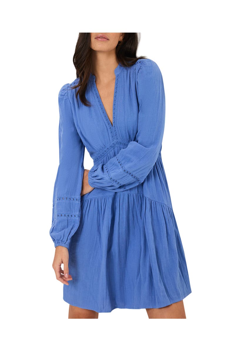 MINT VELVET Cotton Cheesecloth Mini Dress, Alternate, color, Blue