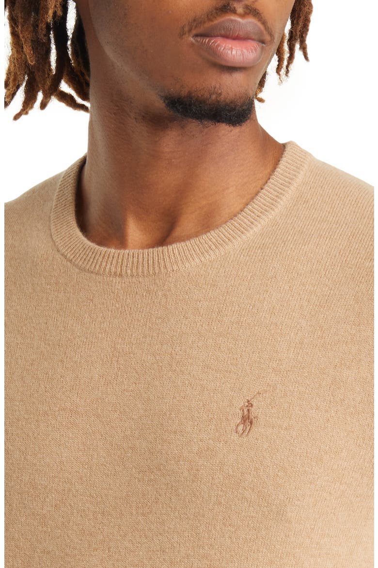 Cashmere Crewneck Sweater, Alternate, color, CAMEL