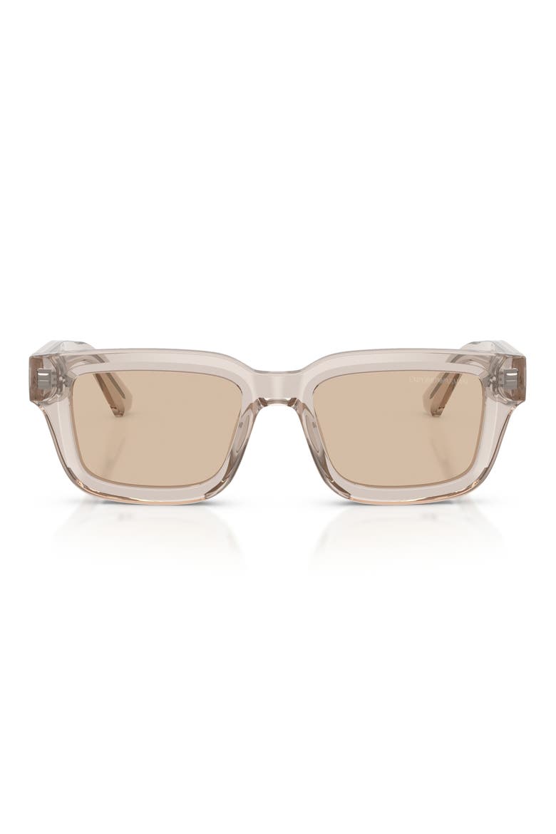 53mm Square Sunglasses, Main, color, TRANSPARENT TUNDRA / BROWN