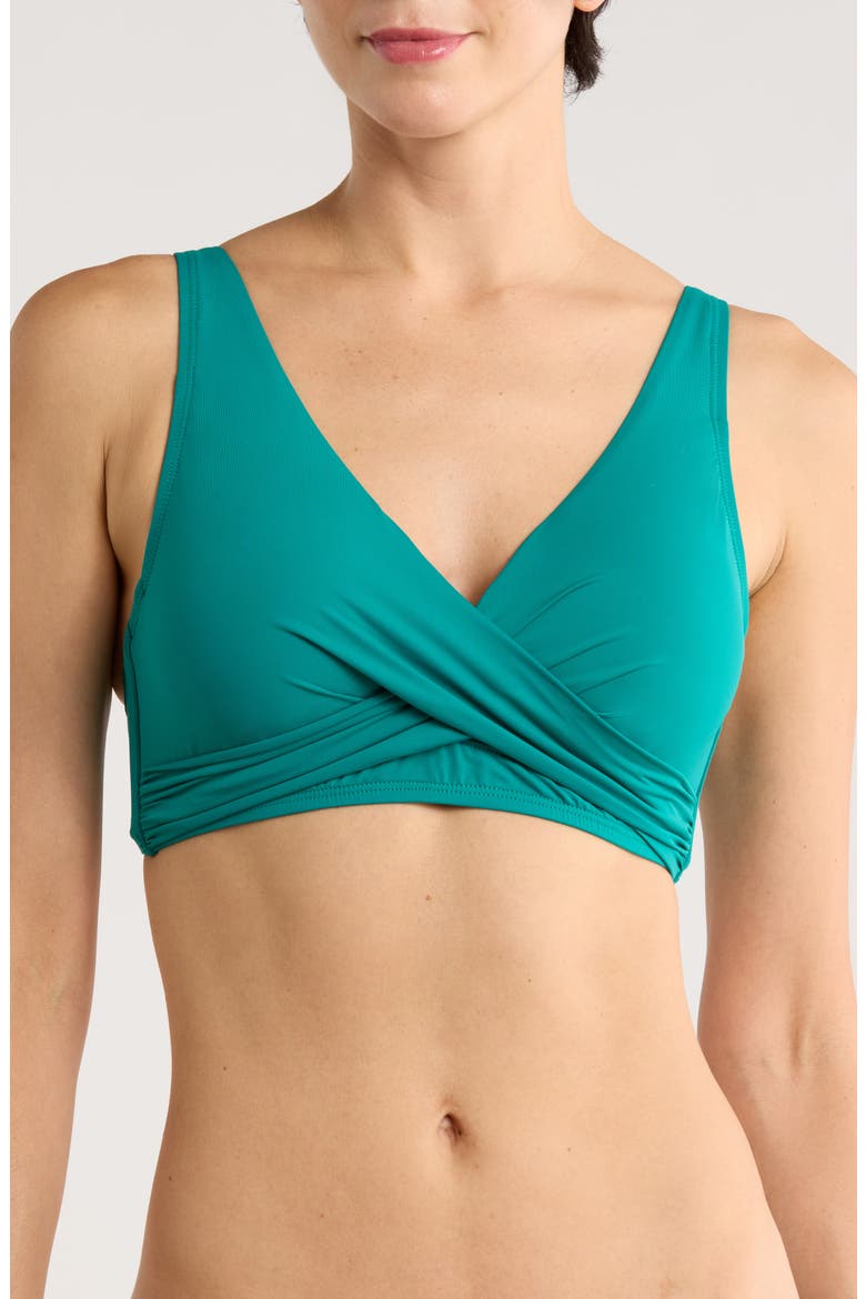 Vera Surplice Bikini Top, Main, color, EMERALD