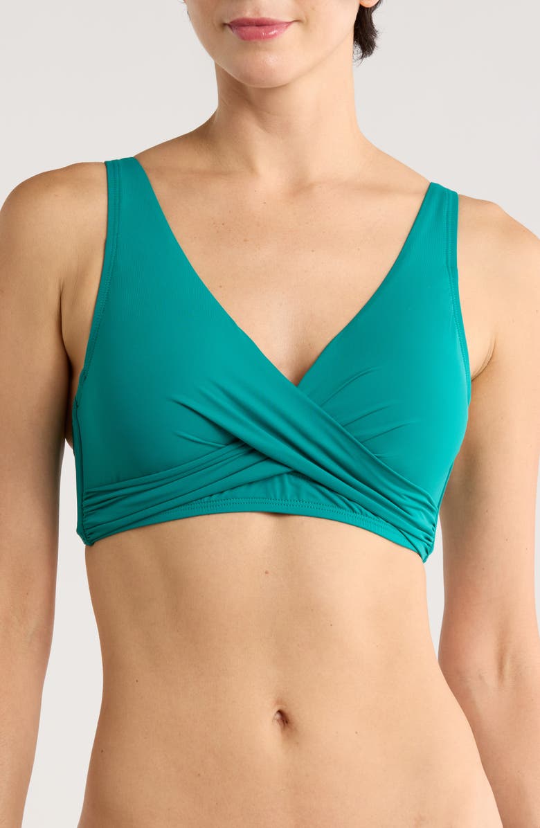 JANTZEN Vera Surplice Bikini Top, Main, color, Emerald