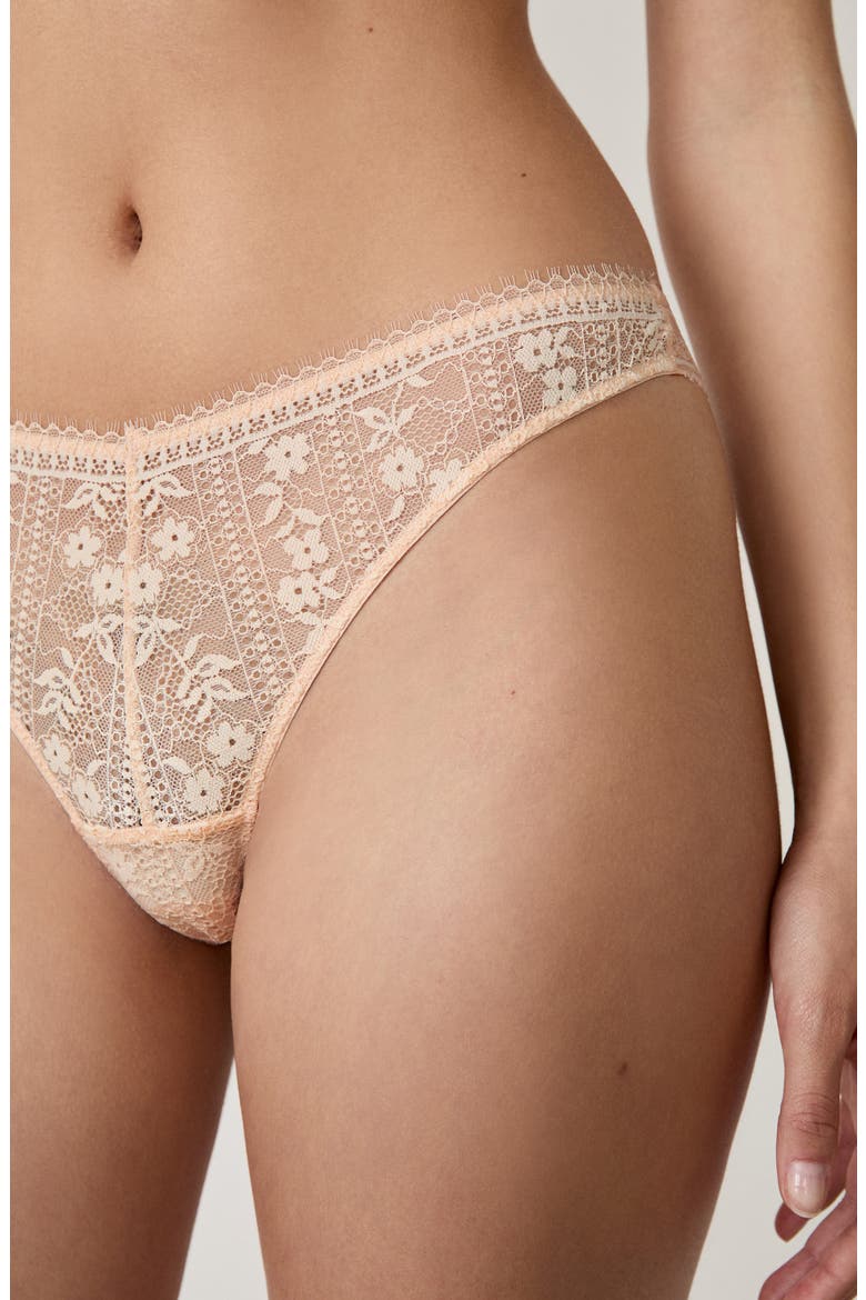 Aura Lace Tanga Thong, Alternate, color, BLUSH