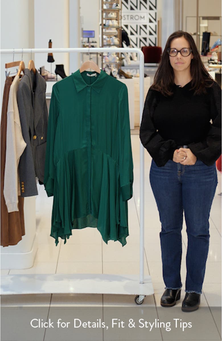 Avita Long Sleeve Asymmetric Shirtdress, sales video thumbnail