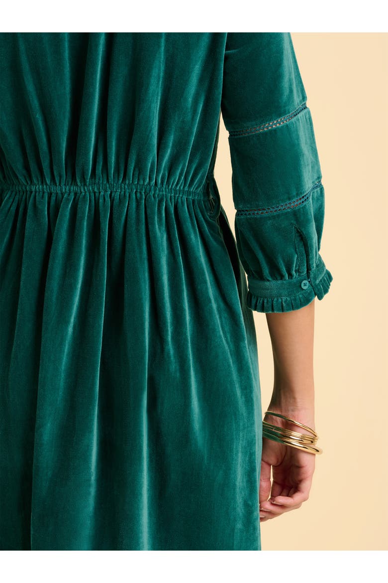 Starry 3/4 Sleeve High Neck Midi Dress, Alternate, color, Turquoise