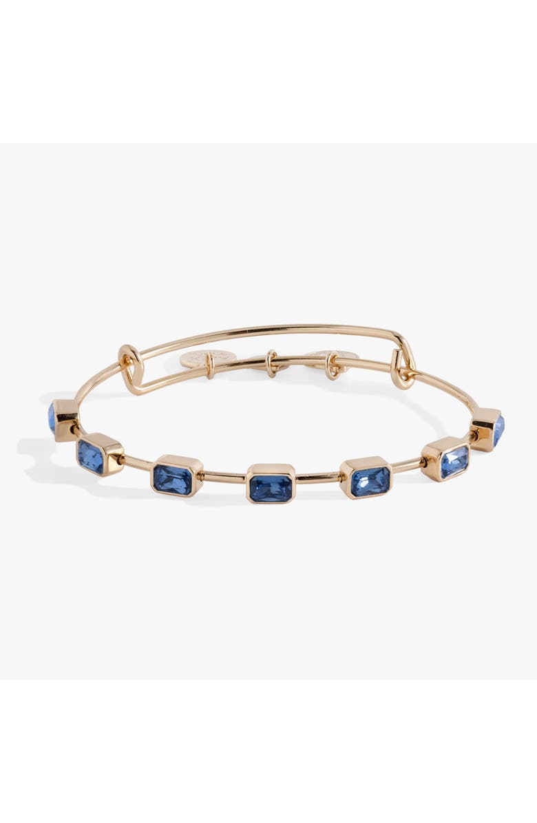 Alex and Ani September Birthstone Emerald Cut Bangle, Main, color, Gold