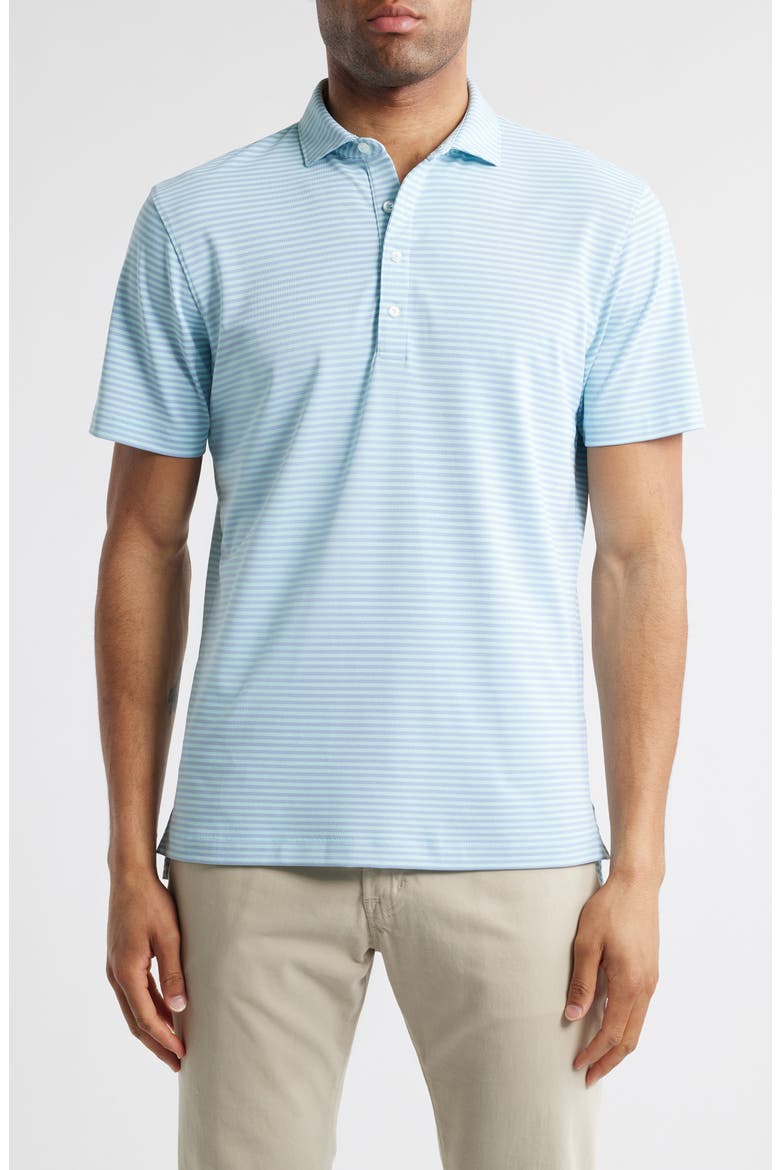 Stetsons Stripe Performance Jersey Polo, Main, color, TIDE