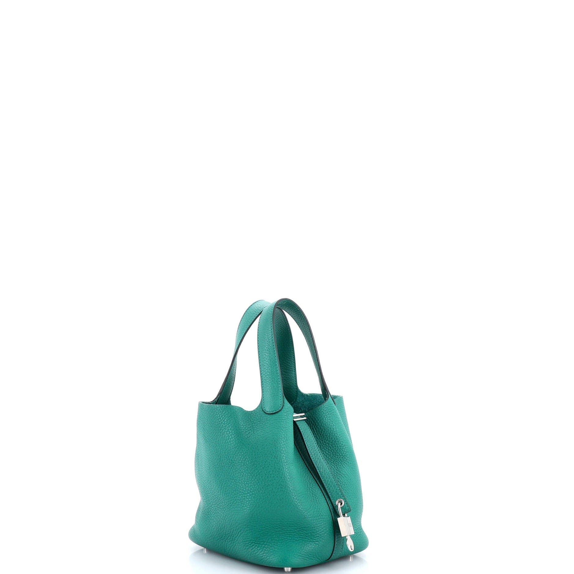 Pre-Owned Hermes Picotin Lock Bag Clemence PM, Alternate, color, Vert Vertigo