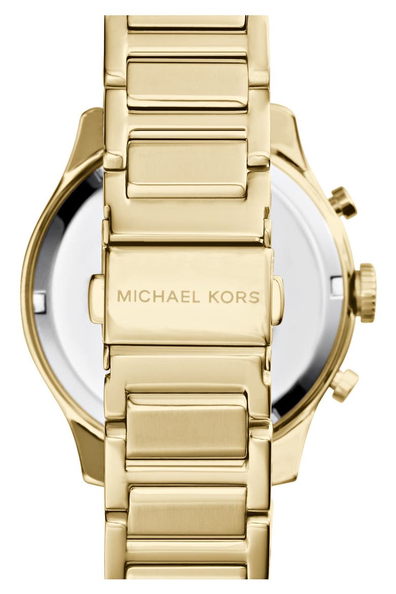 Michael Kors 'Bailey' Chronograph Bracelet Watch, 44mm, Alternate, color, GOLD/ TURQUOISE