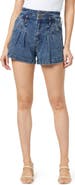 Habitual High Waist Pleat Front Denim Shorts