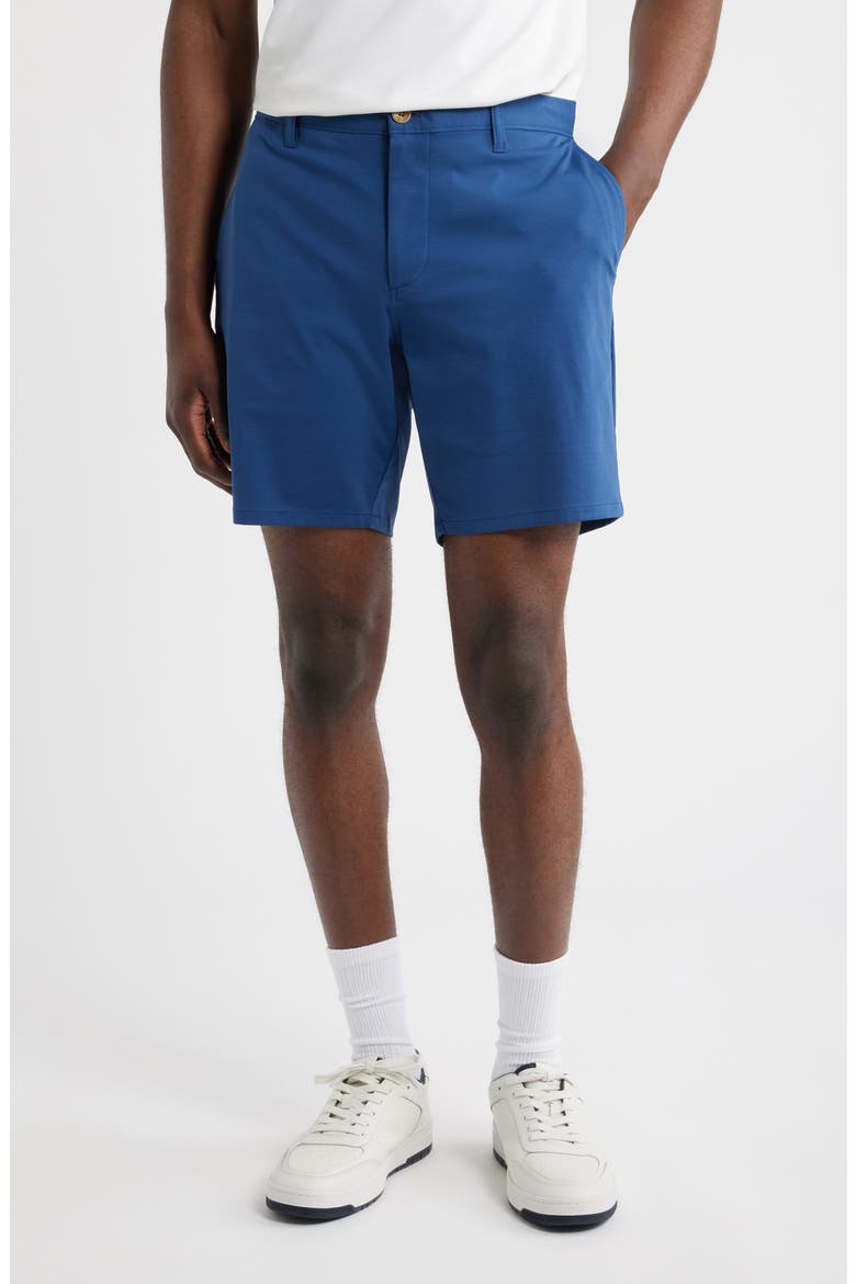 Jupiters Stretch Cotton Blend Chino Shorts, Main, color, LAKE