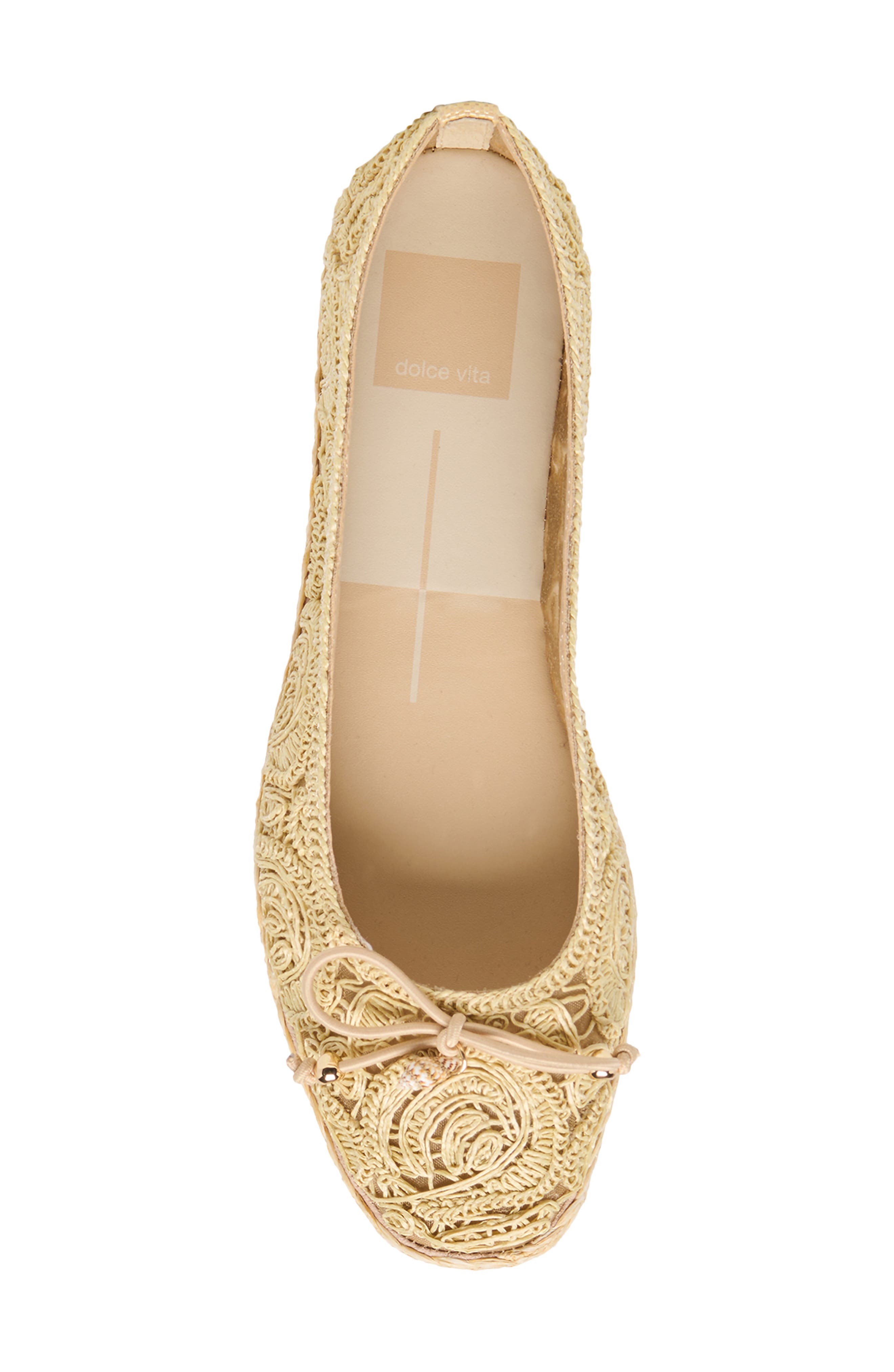 Dolce Vita Tianna Ballet Flat, Alternate, color, Light Natural Raffia Lace