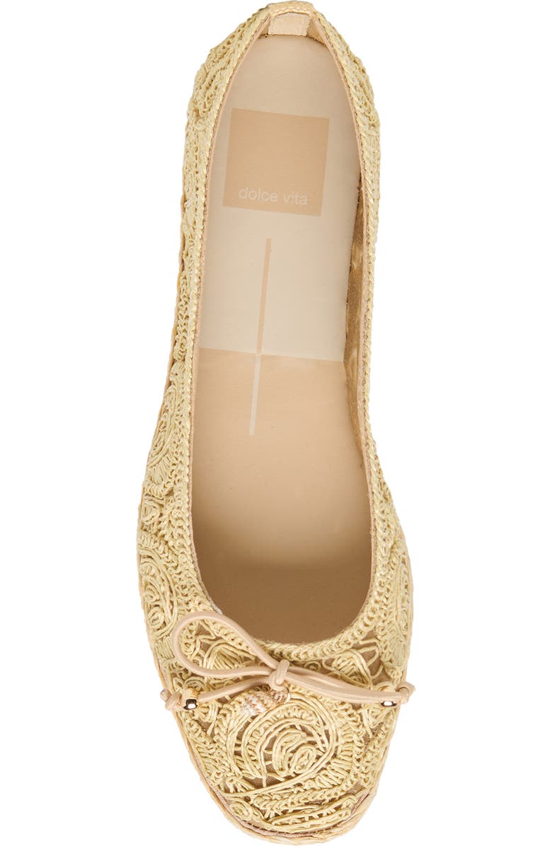 Dolce Vita Tianna Ballet Flat, Alternate, color, Light Natural Raffia Lace
