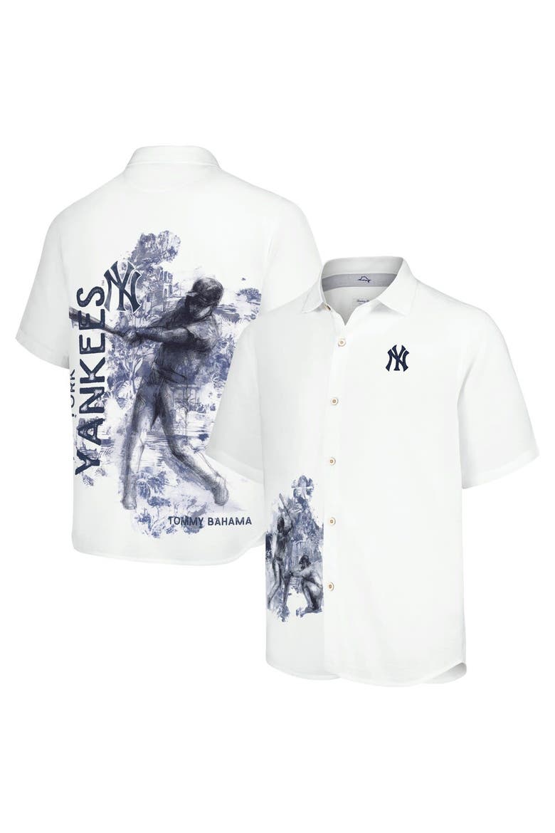 Men's Tommy Bahama White New York Yankees Veracruz Ace Islanders Button-Up Shirt, Main, color, White