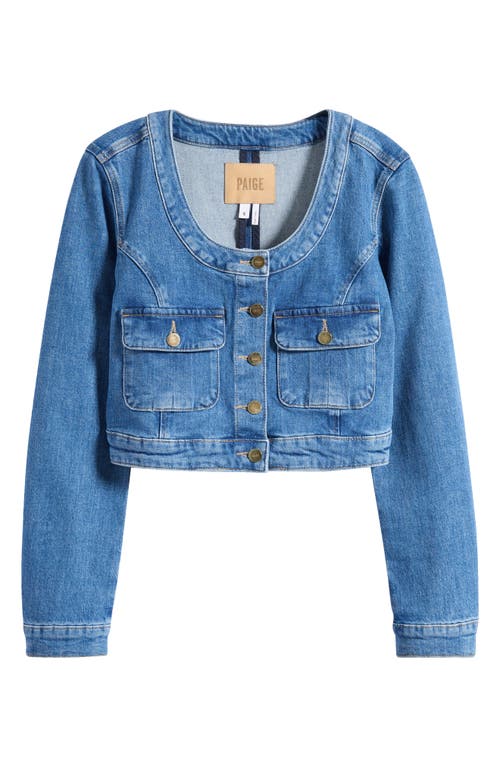 Paige Kiara Crop Denim Jacket In Blue