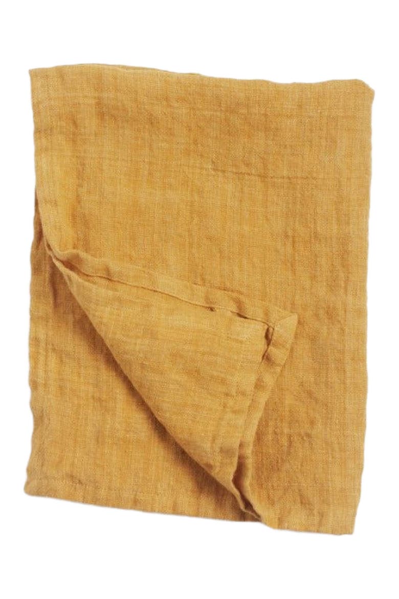 Stone Washed Linen Tea Towel, Main, color, Gold