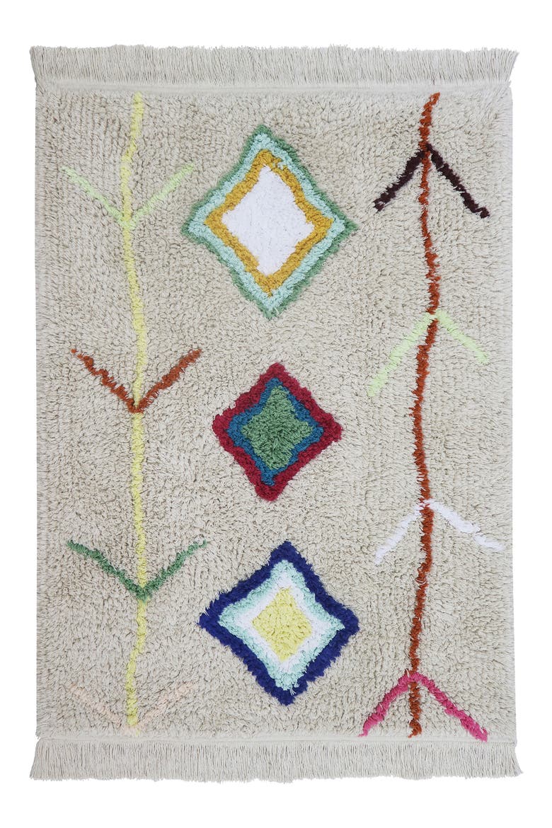 Mini Kaarol Washable Cotton Blend Rug, Main, color, NATURAL MULTICOLOR