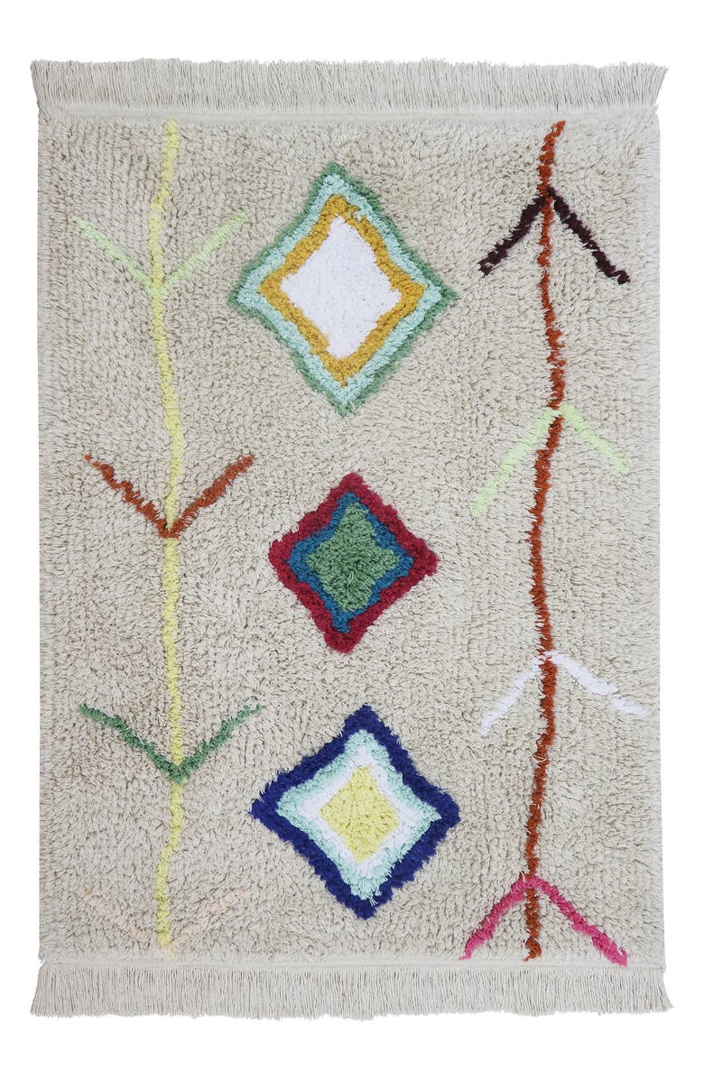 Lorena Canals Mini Kaarol Washable Cotton Blend Rug, Main, color, Natural Multicolor