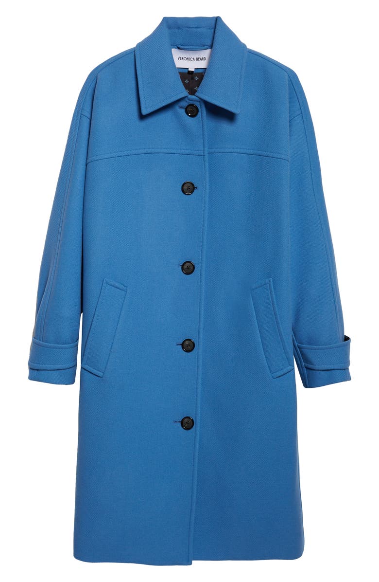 Veronica Beard Laurent Wool Blend Dickey Coat, Main, color, Blue Jasper