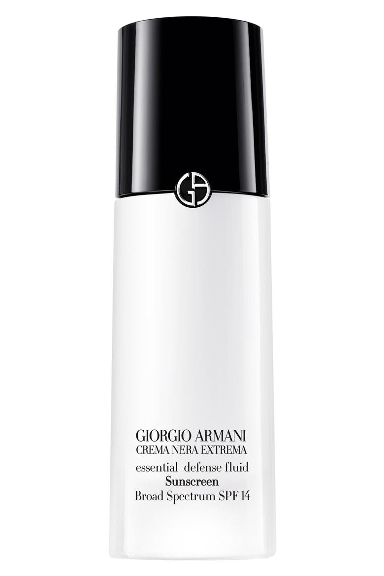 Giorgio Armani Crema Nera Extrema Essential Defense Fluid Sunscreen SPF 14, Main, color, NO COLOR
