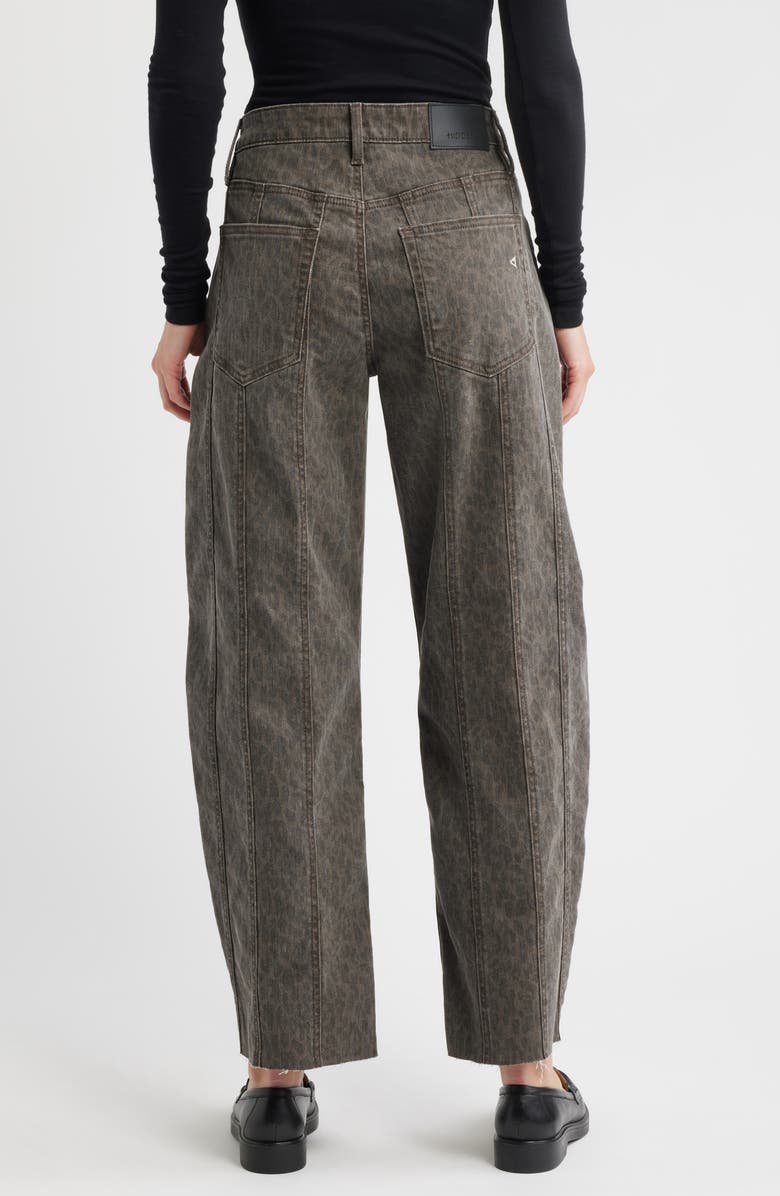 HIDDEN JEANS Seamed Cheetah Print Barrel Leg Jeans, Alternate, color, Brown