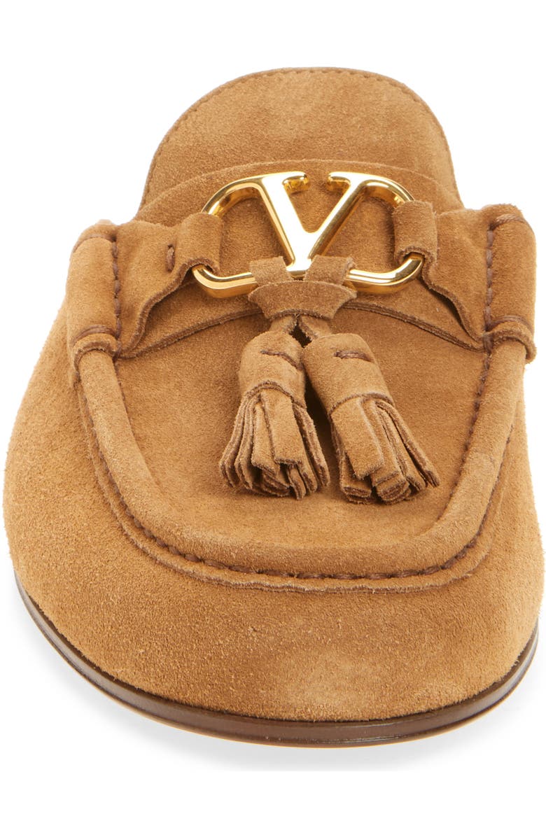 Valentino Garavani VLOGO Tassel Loafer Mule, Alternate, color, Cognac