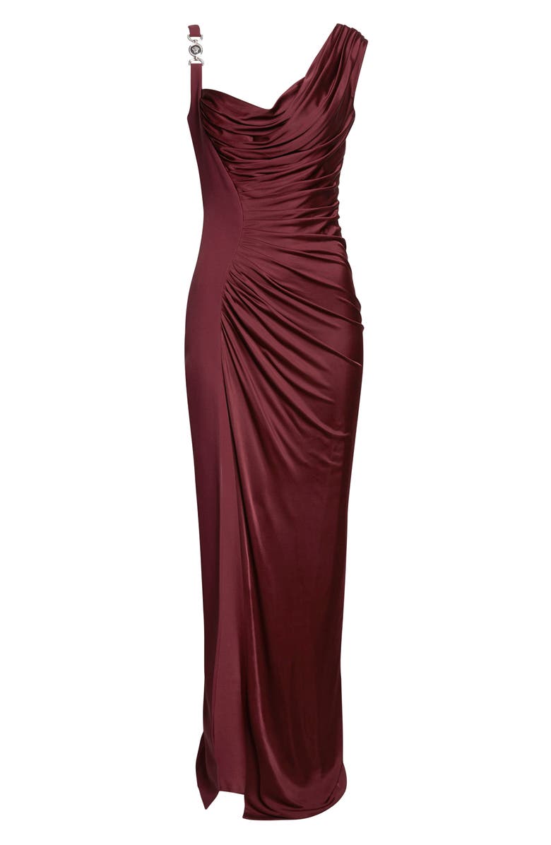 Versace Medusa 
95 Draped Crepe 
Jersey Gown, Main, color, Burgundy