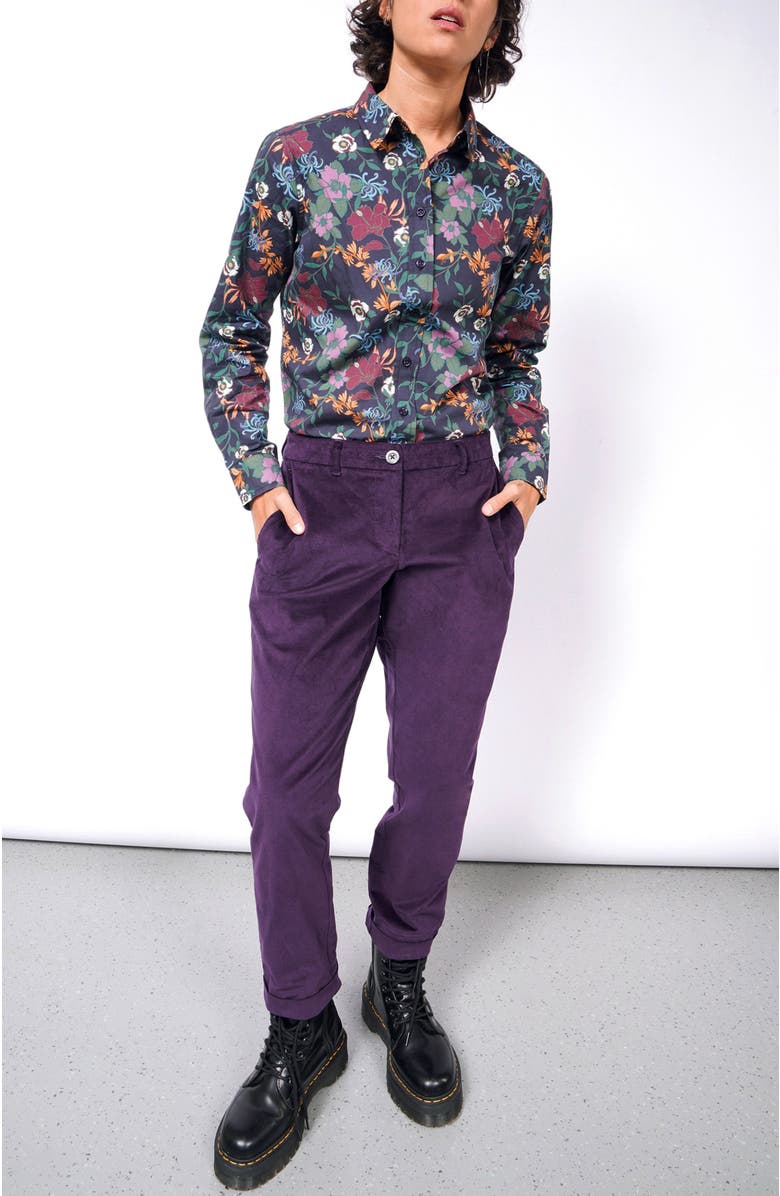 WILDFANG The Essential Long Sleeve Button Up, Alternate, color, Wildflower Navy