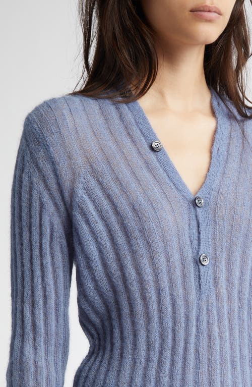 Paloma Wool Naor Button Back Mohair & Alpaca Blend Rib Cardigan In Lavender