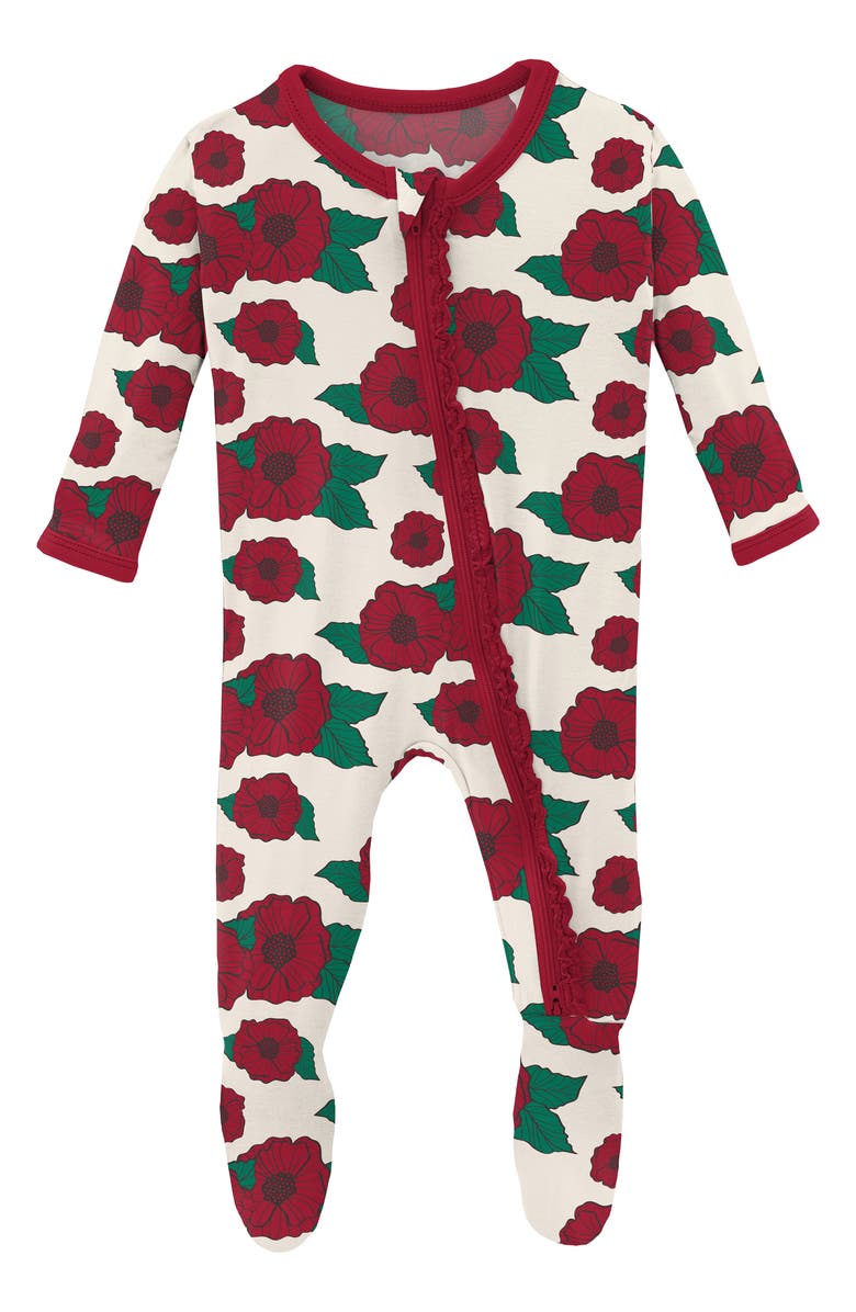 KicKee Pants Floral Print Fitted One-Piece Pajamas, Main, color, 