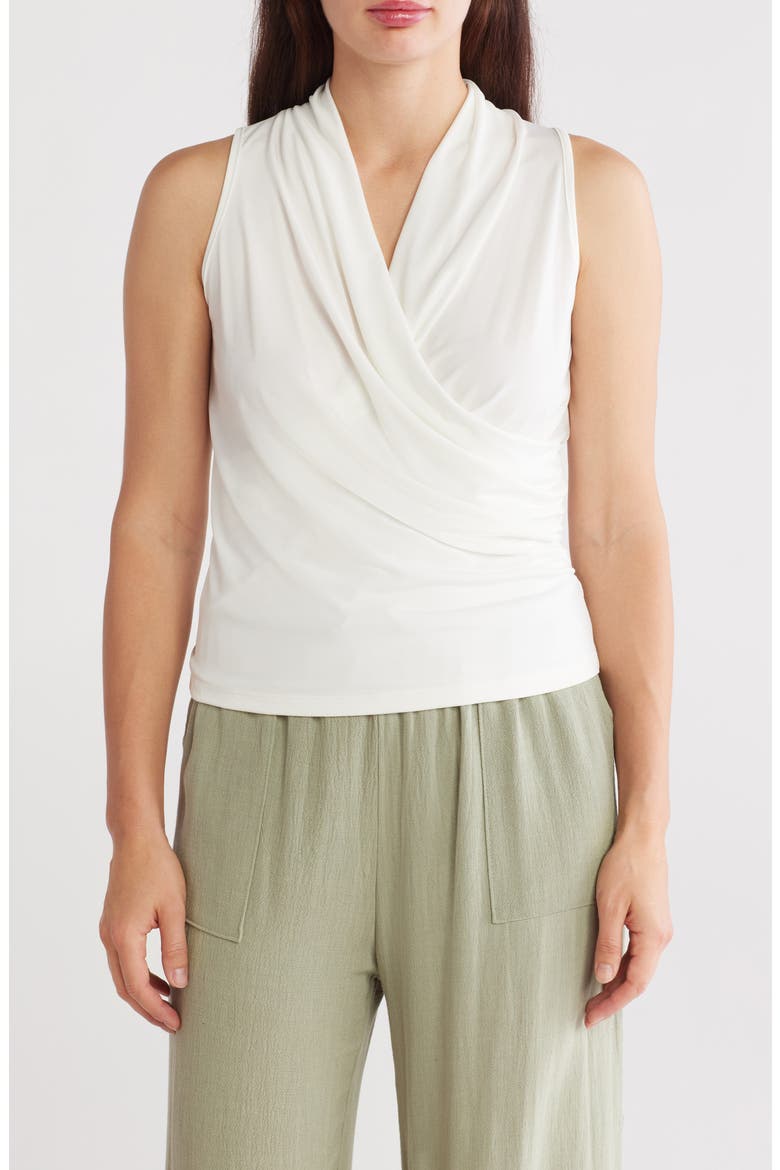 Surplice V-Neck Sleeveless Top, Main, color, IVORY