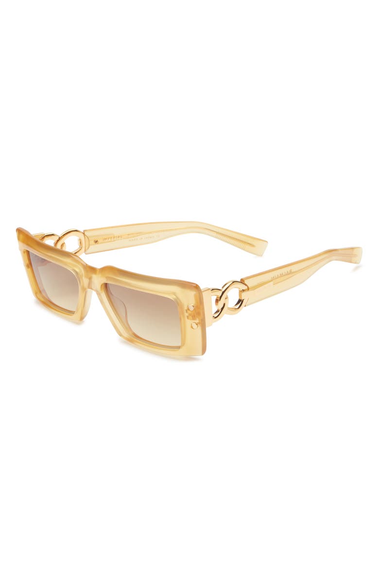 Balmain 53mm Square Sunglasses, Alternate, color, Amber Amber Brown
