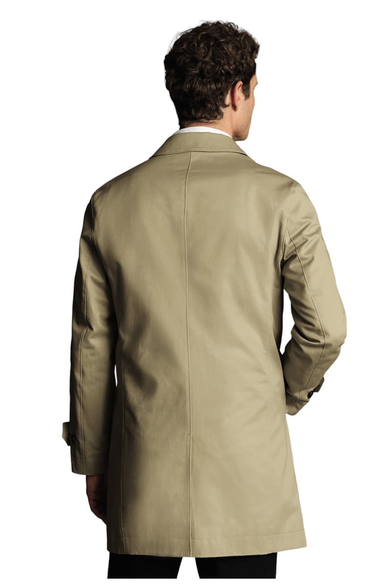 Charles Tyrwhitt Classic Showerproof Cotton Raincoat, Alternate, color, Limestone