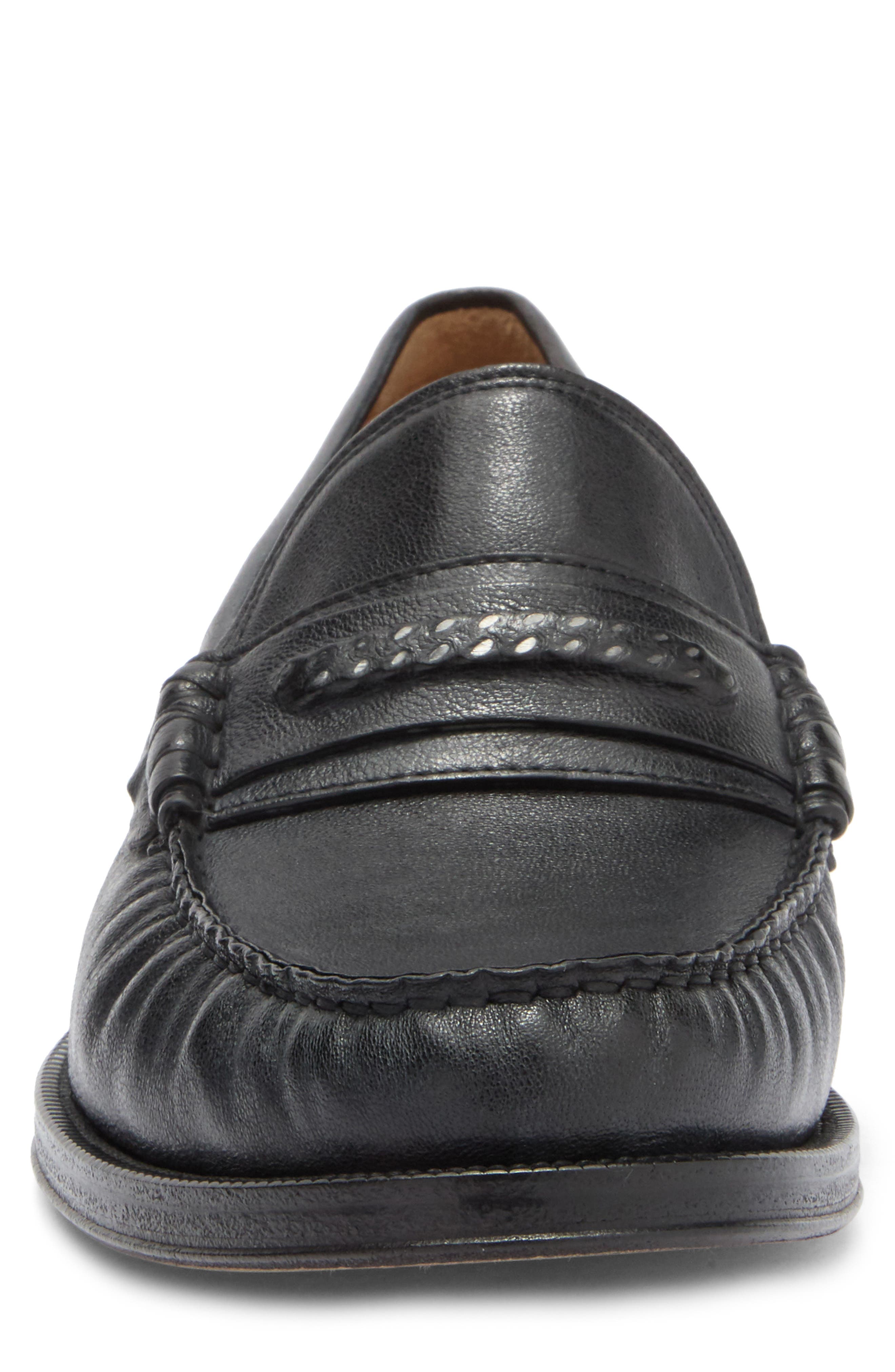 John Varvatos Hawthorne Chain Bit Loafer, Alternate, color, Black