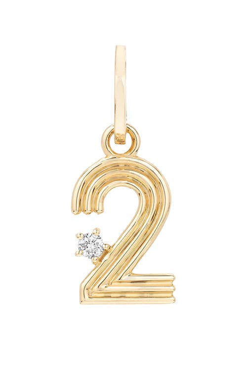Adina Reyter Groovy Number Charm Pendant In Gold