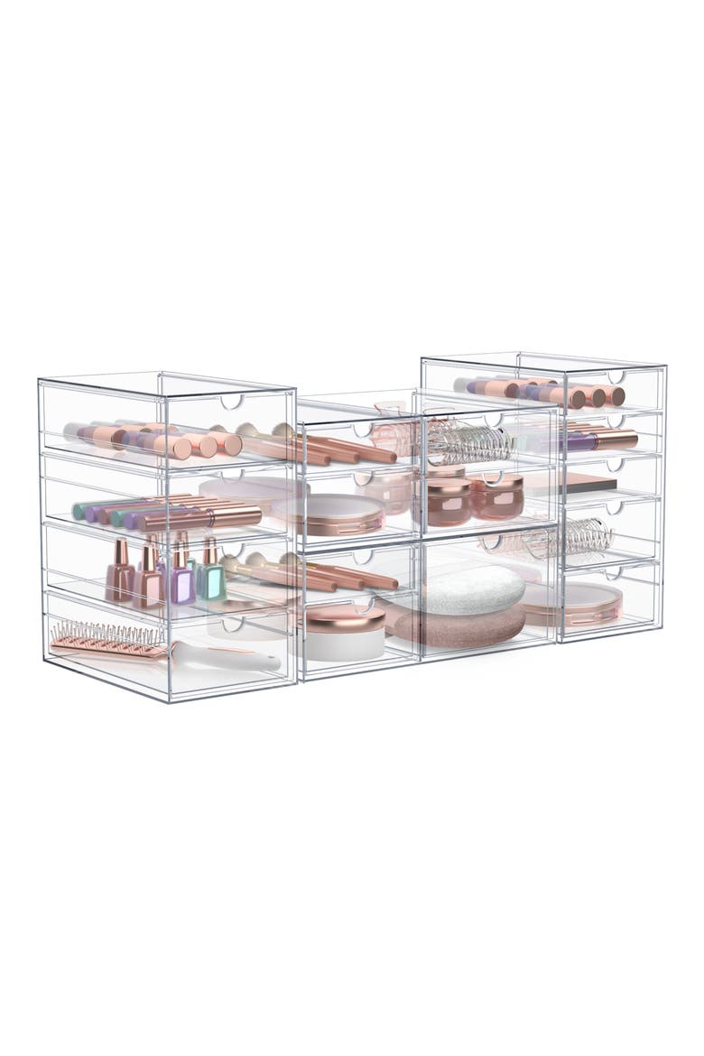 7-Drawer Acrylic Organizer, Main, color, CLEAR