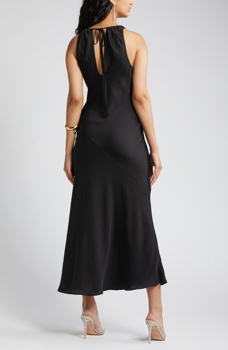 Open Edit Women's Halter Neck Satin Midi Dress, Alternate, color,