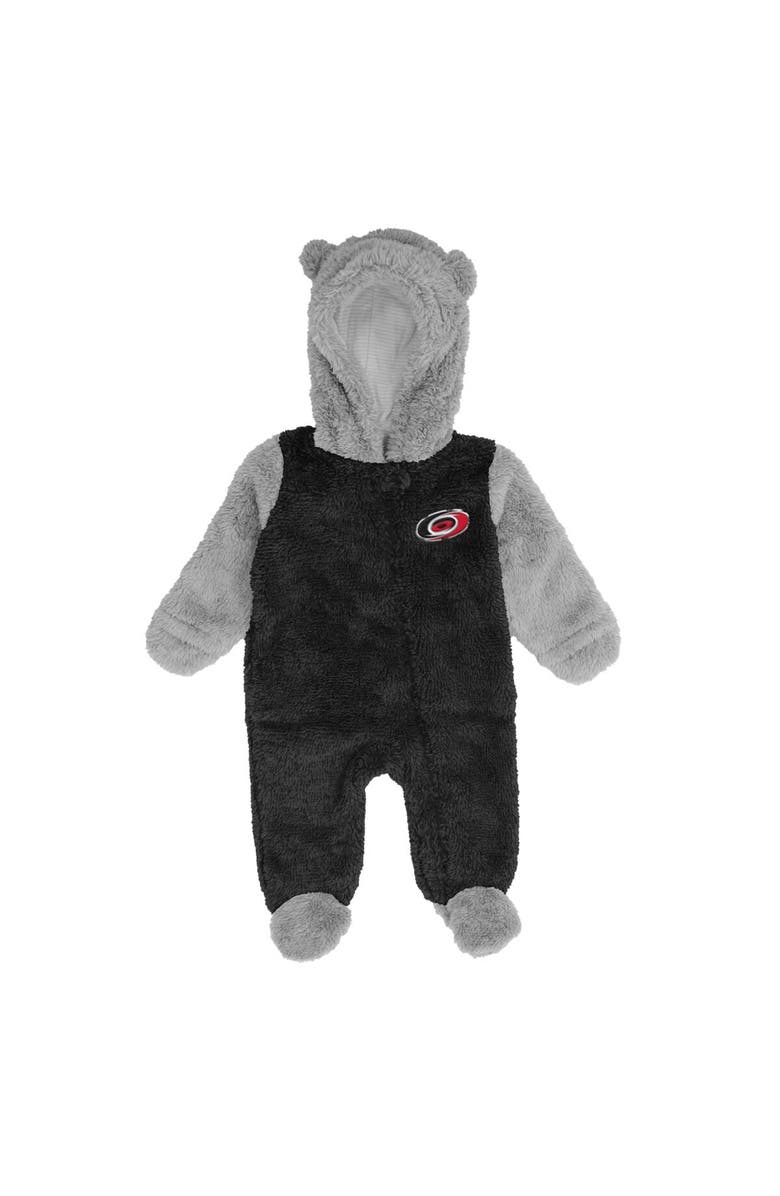 Outerstuff Newborn & Infant Black Carolina Hurricanes Game Nap Teddy Fleece Bunting Full-Zip Sleeper, Alternate, color, 