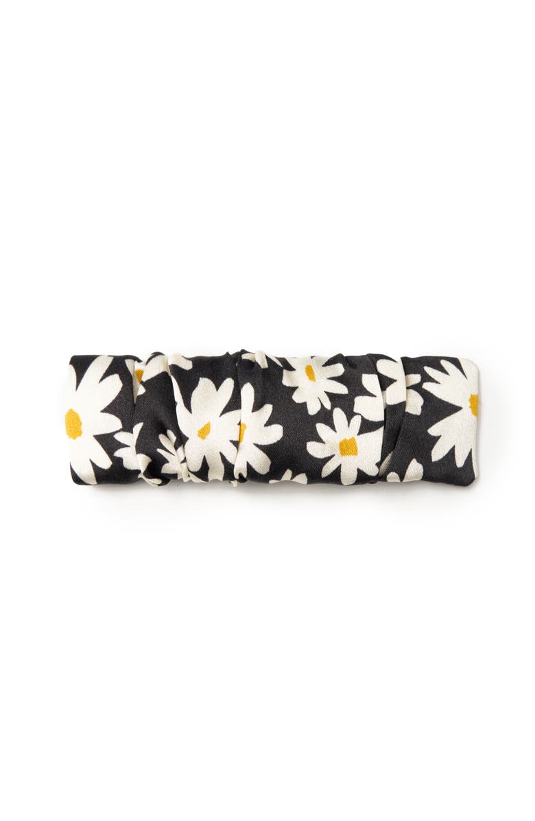 OLAH Daisy Silk Hair Barrette Clip, Main, color, Black & White