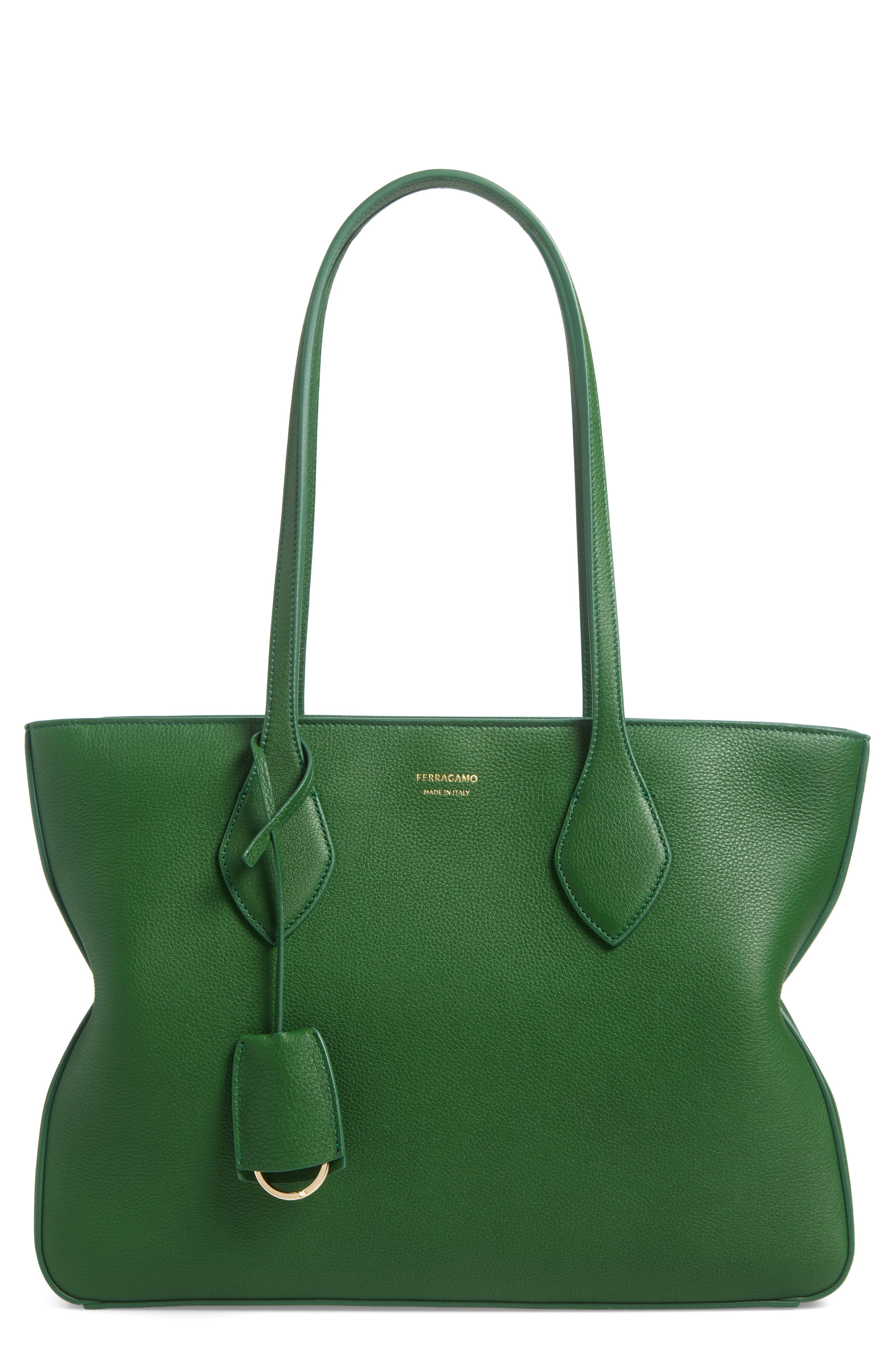 FERRAGAMO Small Star Leather Tote Bag, Main, color, 